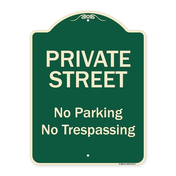 Designer Series-Private Street No Parking Or Trespassing, 24" x 18", G-1824-9771